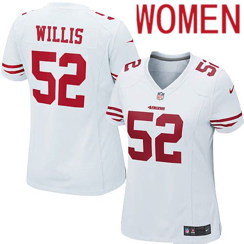 Women San Francisco 49ers #52 Patrick Willis Nike White Team Color Game NFL Jersey->women nfl jersey->Women Jersey